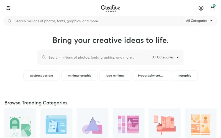 Creative Market's homepage