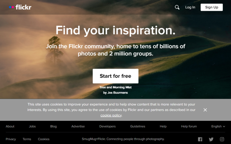 Flickr's homepage