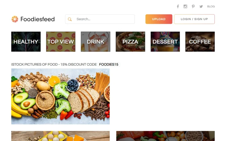 Foodiesfeed's homepage