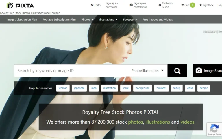 Pixta's homepage