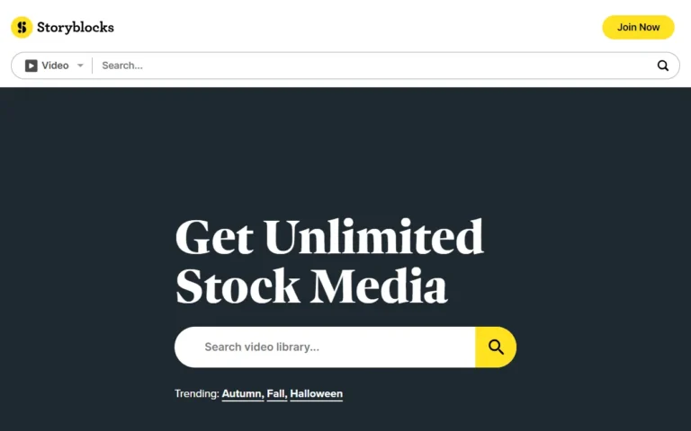 Storyblocks's homepage