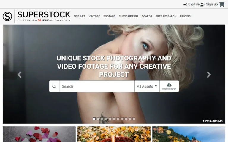 Superstock's homepage